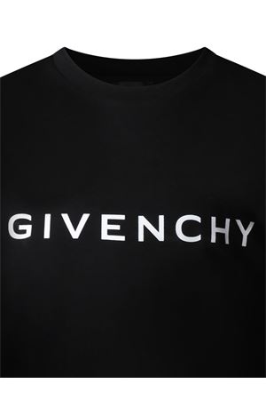 T-shirt in cotone nero GIVENCHY KIDS | H3071809B